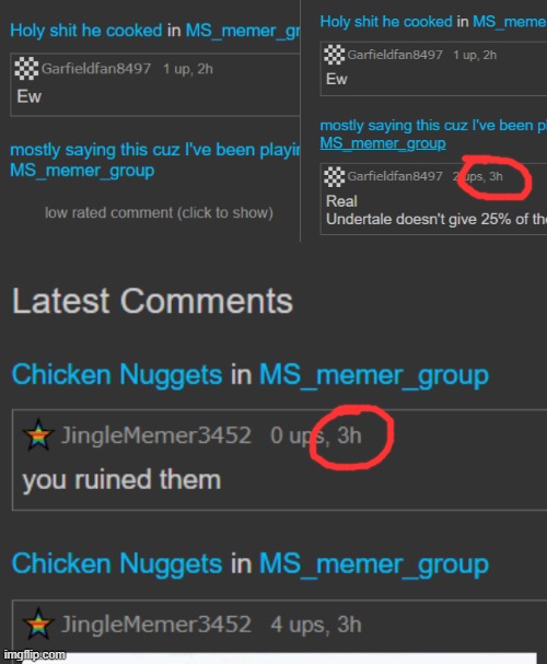 Notice how garfieldfans comments stopped getting low rated as soon as toady got offline | made w/ Imgflip meme maker