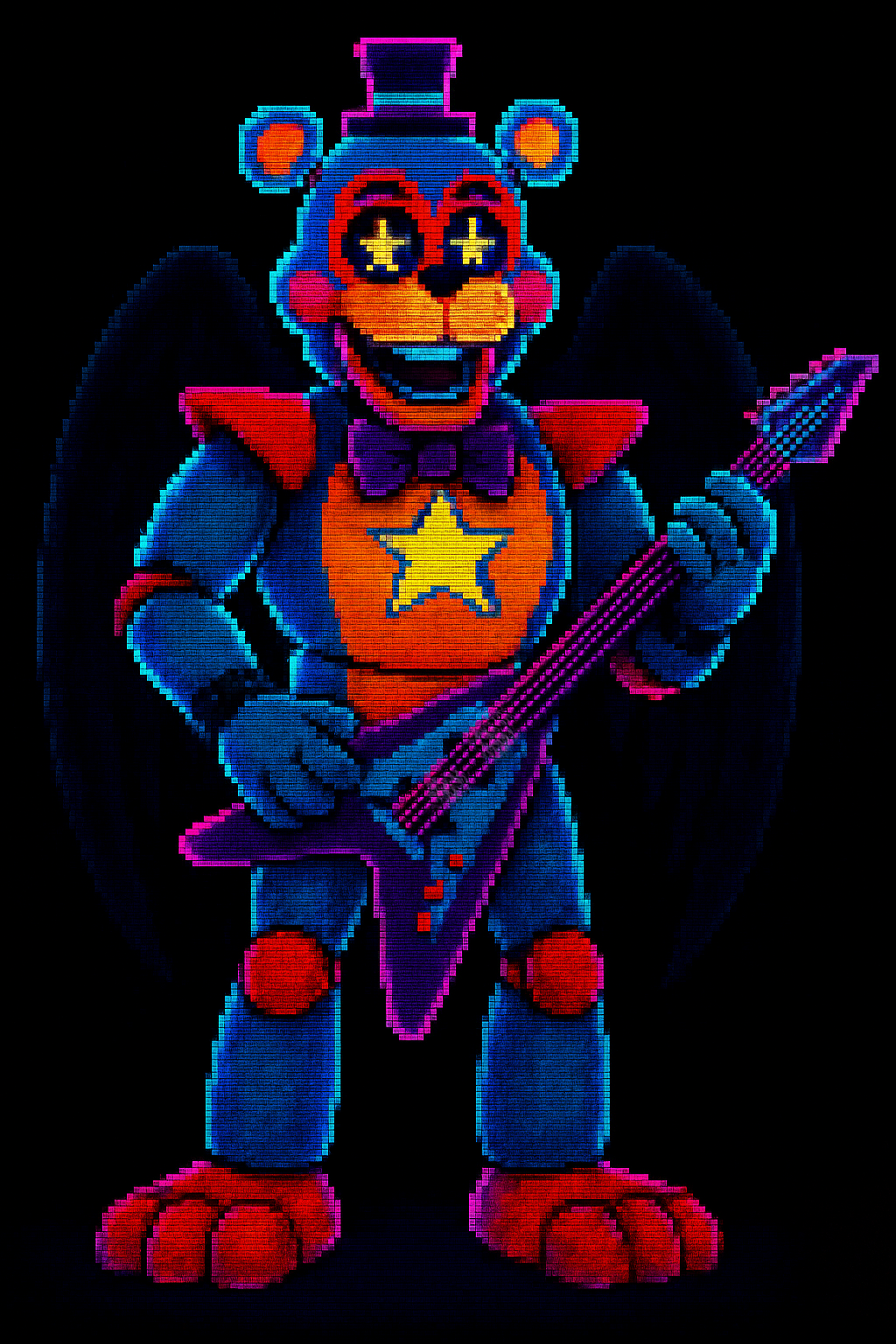 Neon Freddy Blank Meme Template