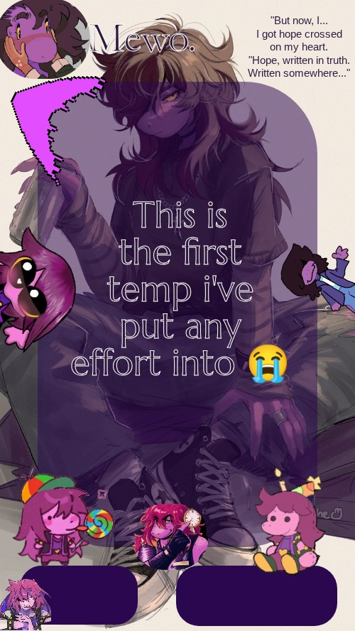 did i cook chat | This is the first temp i've put any effort into 😭 | image tagged in mewo's susie template | made w/ Imgflip meme maker