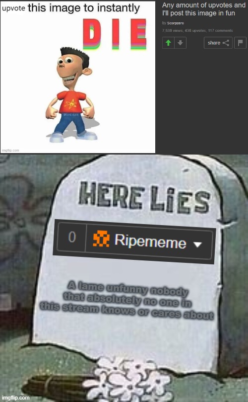 sgat dna eltit mrifnoC | A lame unfunny nobody that absolutely no one in this stream knows or cares about | image tagged in here lies --------- gravestone | made w/ Imgflip meme maker