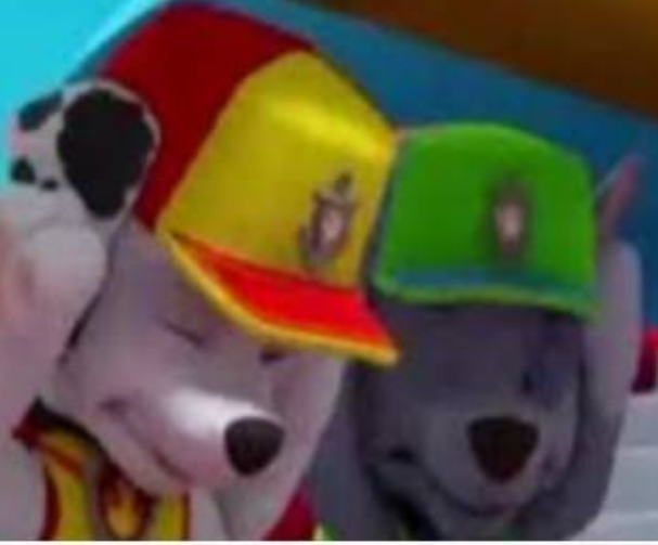 Marshell and rocky covering their ears Blank Meme Template