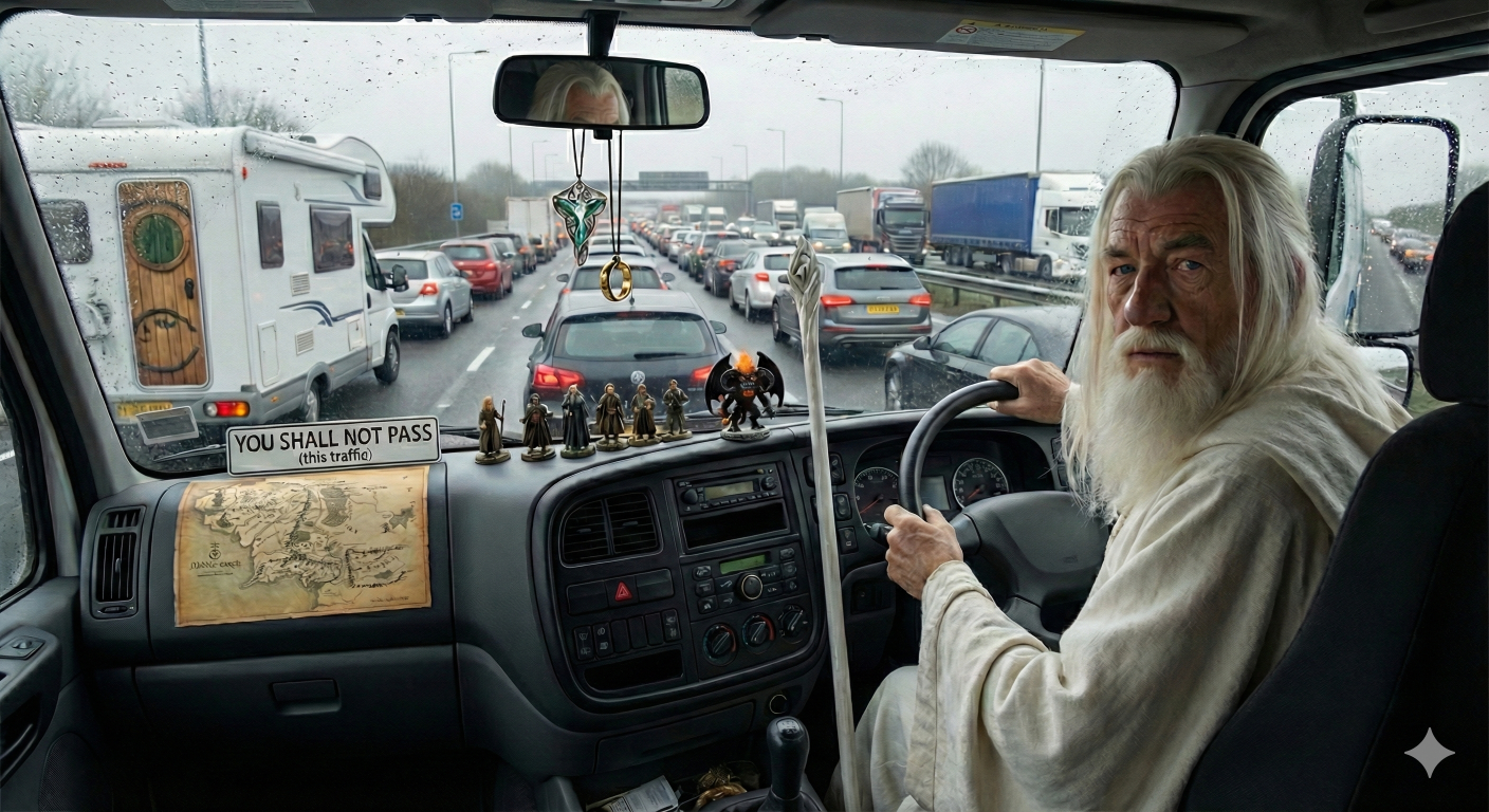 Gandalf in Truck Blank Meme Template