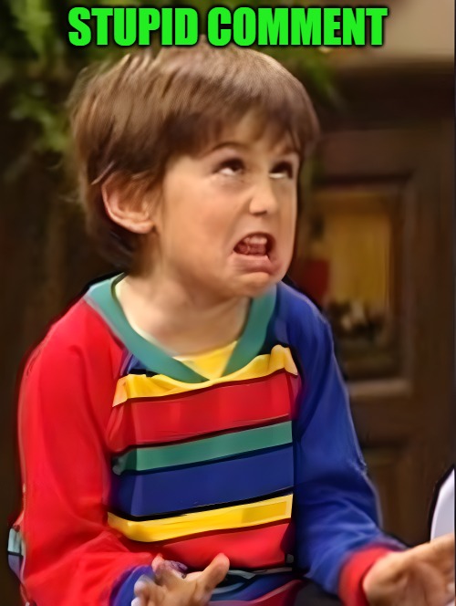 mocking kid | STUPID COMMENT | image tagged in mocking kid | made w/ Imgflip meme maker