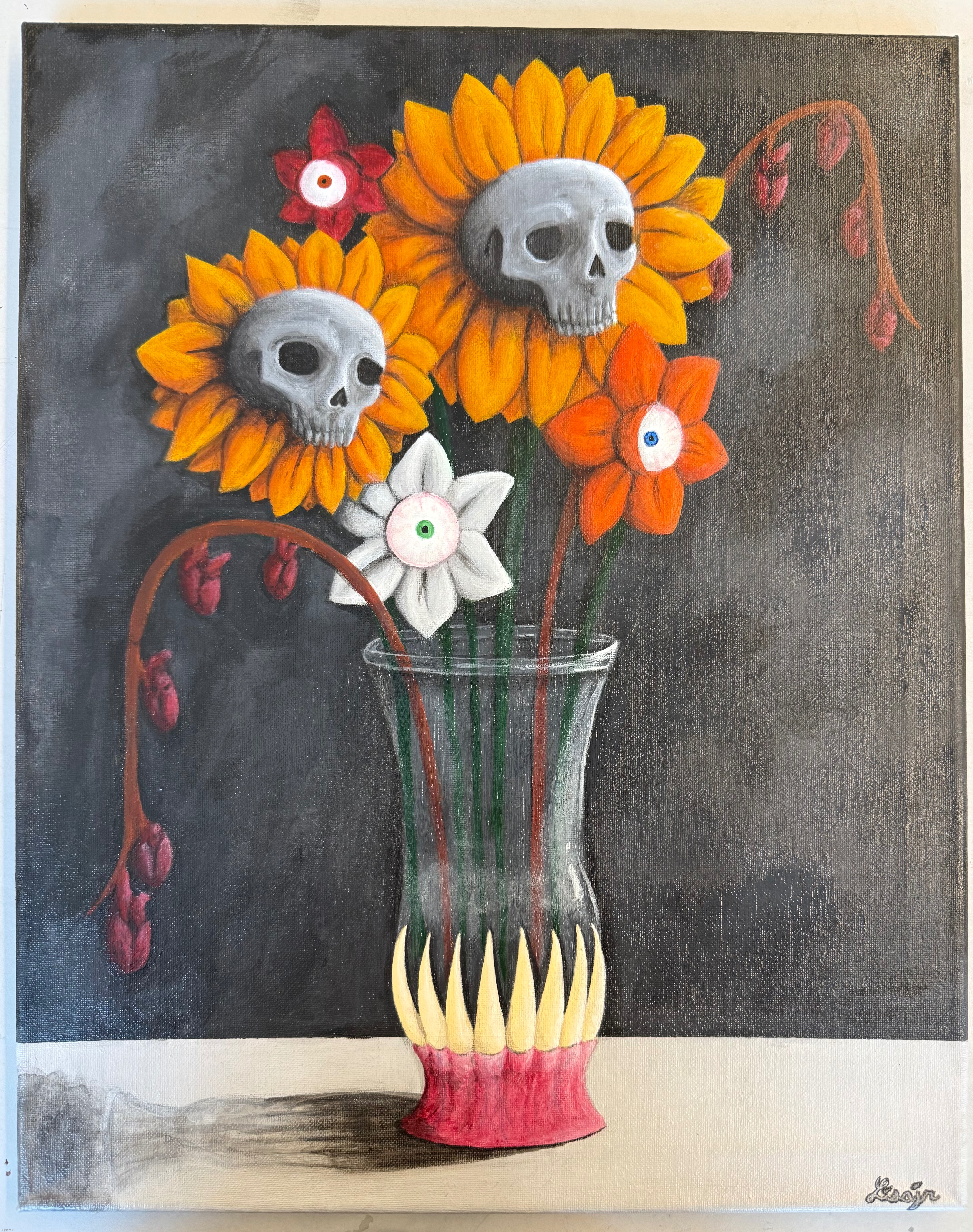 Rising from the dead to post one painting, might post the next ones i make too :3c | image tagged in painting,acryllic,idfk how to spell acryllic,thats probably right | made w/ Imgflip meme maker