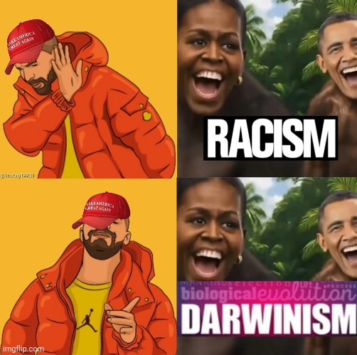 Wait for it... | image tagged in trump,obama,racism,maga,spin | made w/ Imgflip meme maker