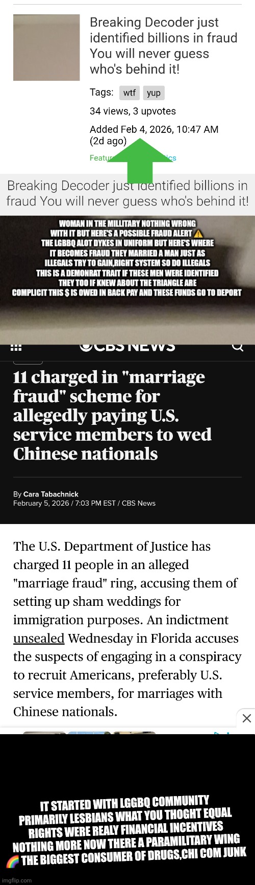 FRAUD BUSTER : Chinese and lggbq have joined forces to defraud America! | IT STARTED WITH LGGBQ COMMUNITY PRIMARILY LESBIANS WHAT YOU THOGHT EQUAL RIGHTS WERE REALY FINANCIAL INCENTIVES NOTHING MORE NOW THERE A PARAMILITARY WING 🌈 THE BIGGEST CONSUMER OF DRUGS,CHI COM JUNK | image tagged in wtf,yup | made w/ Imgflip meme maker