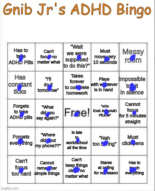 Gnib Jrs ADHD Bing | image tagged in gnib jrs adhd bing | made w/ Imgflip meme maker