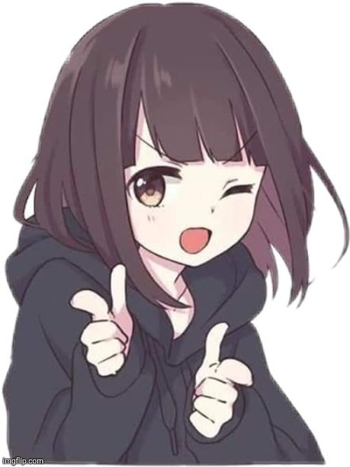 anime girl finger gun | image tagged in anime girl finger gun | made w/ Imgflip meme maker