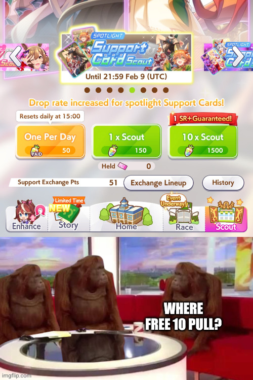 where 10 pull? | WHERE FREE 10 PULL? | image tagged in where monkey | made w/ Imgflip meme maker