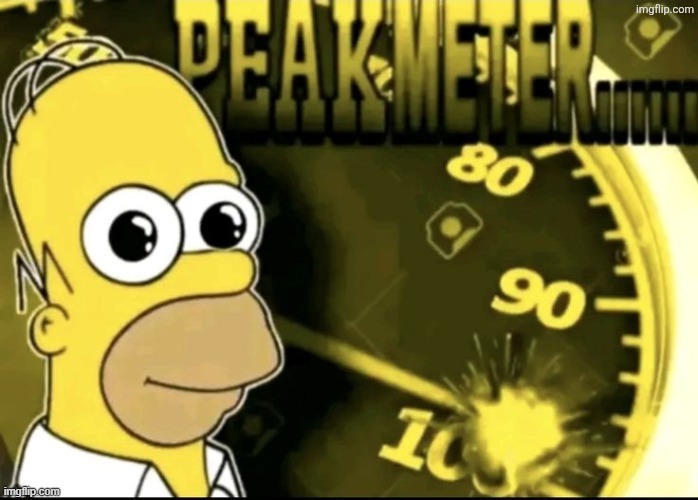 peak meter 100 | image tagged in peak meter 100 | made w/ Imgflip meme maker