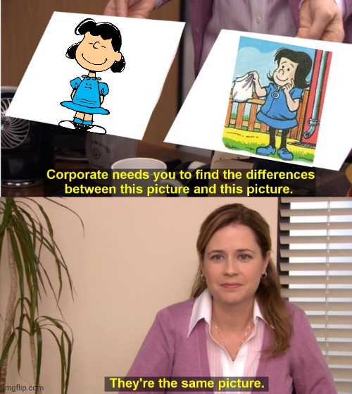 That girl from the British comic strip The Perishers looks very similar to Lucy from Peanuts. | image tagged in memes,they're the same picture,peanuts,lucy,maisie,the perishers | made w/ Imgflip meme maker