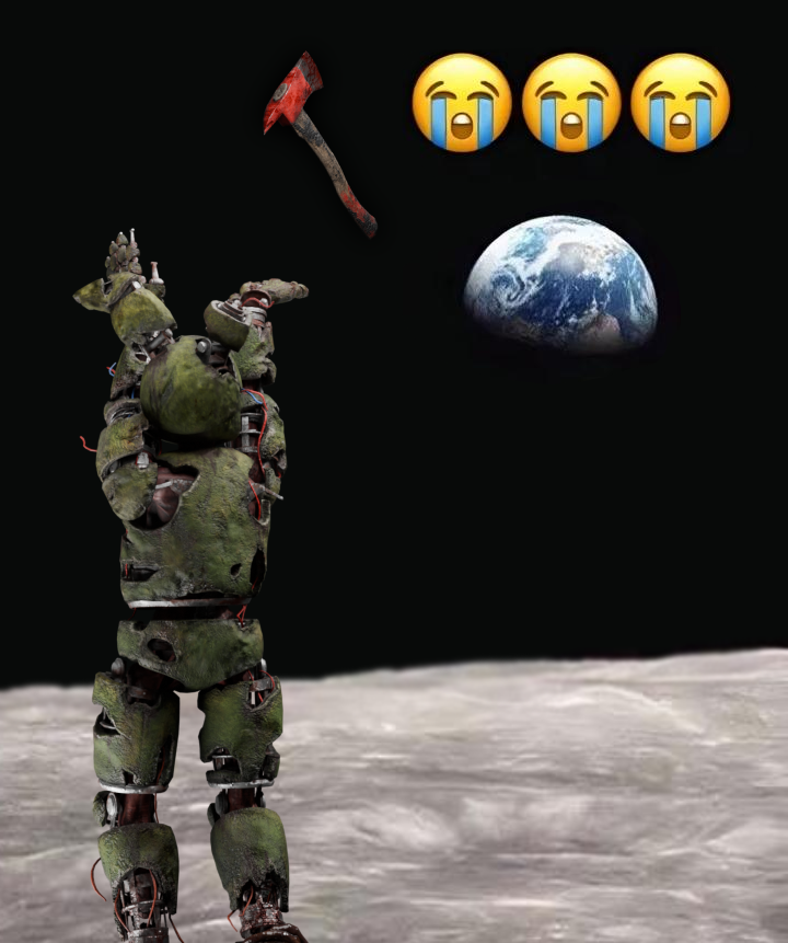Springtrap on the moon Blank Meme Template