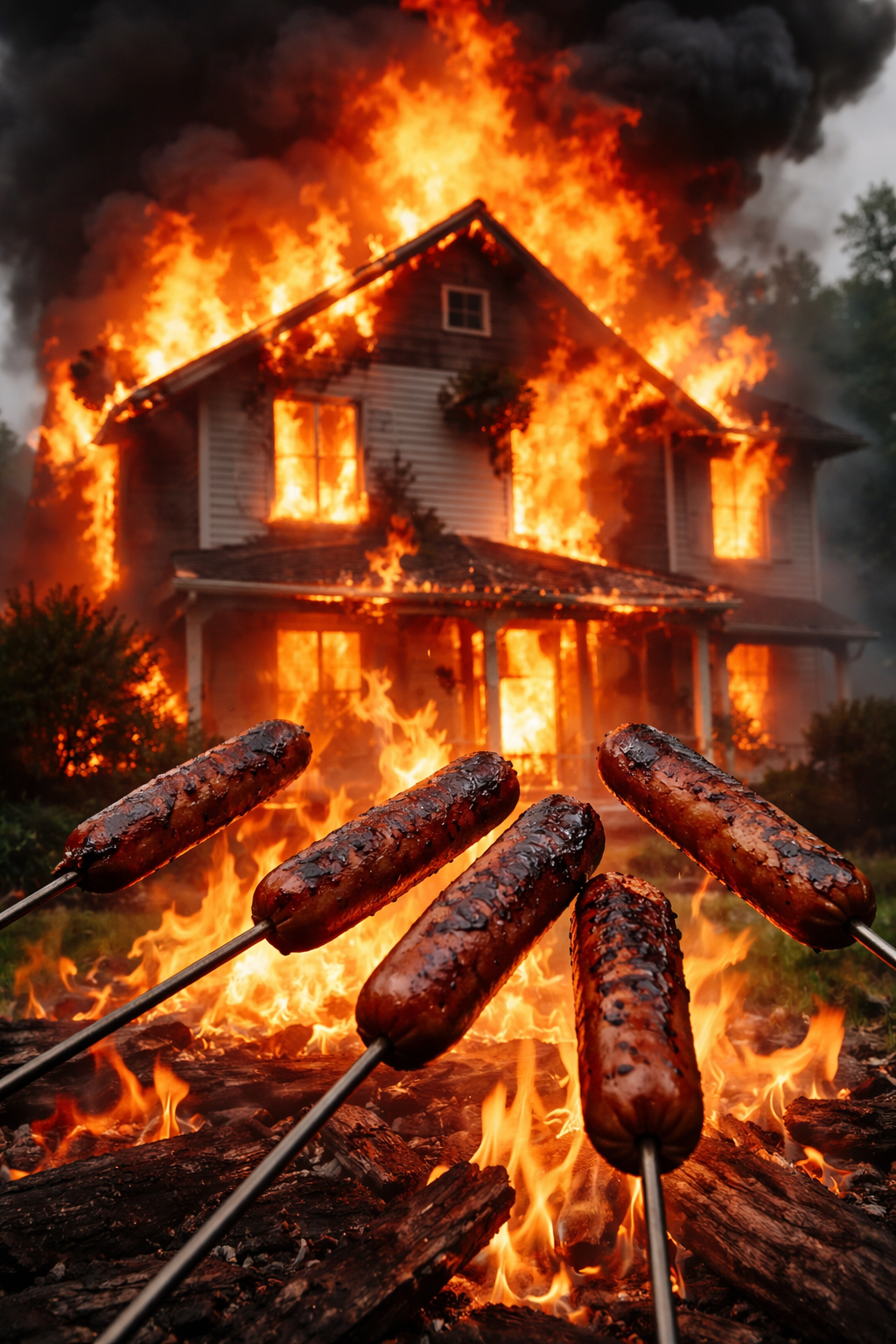 House burning Blank Meme Template