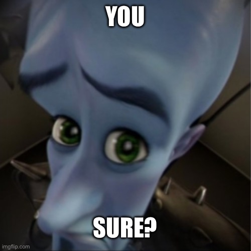 Idk | YOU; SURE? | image tagged in megamind peeking | made w/ Imgflip meme maker