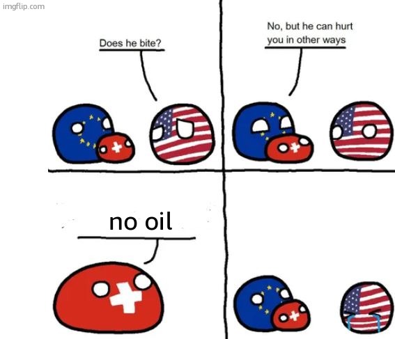 Country Balls Switzerland, does he bite | no oil | image tagged in country balls switzerland does he bite | made w/ Imgflip meme maker