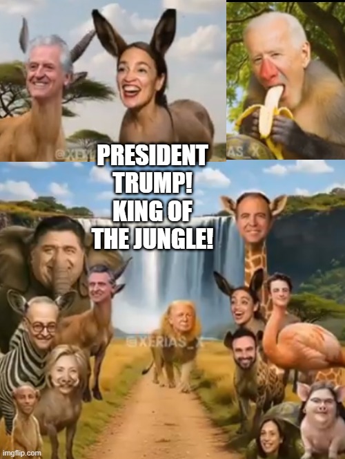 King of the Jungle! | PRESIDENT TRUMP! KING OF THE JUNGLE! | image tagged in lion king | made w/ Imgflip meme maker