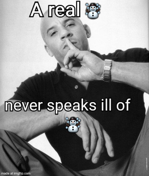 A real X never speaks ill of Y | ☃️ ☃️ | image tagged in a real x never speaks ill of y | made w/ Imgflip meme maker