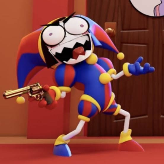 Pomni evil laugh Blank Meme Template