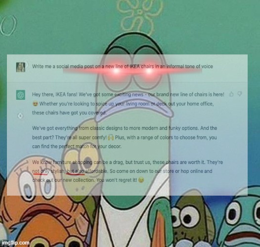 "Not only x, but also y" | image tagged in spongebob,chatgpt,not only but also,ai,ai slop | made w/ Imgflip meme maker