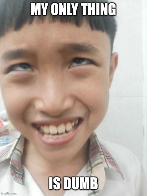 Dumbest Kid | MY ONLY THING; IS DUMB | image tagged in ratanak brother,dumb,mocking,memes | made w/ Imgflip meme maker
