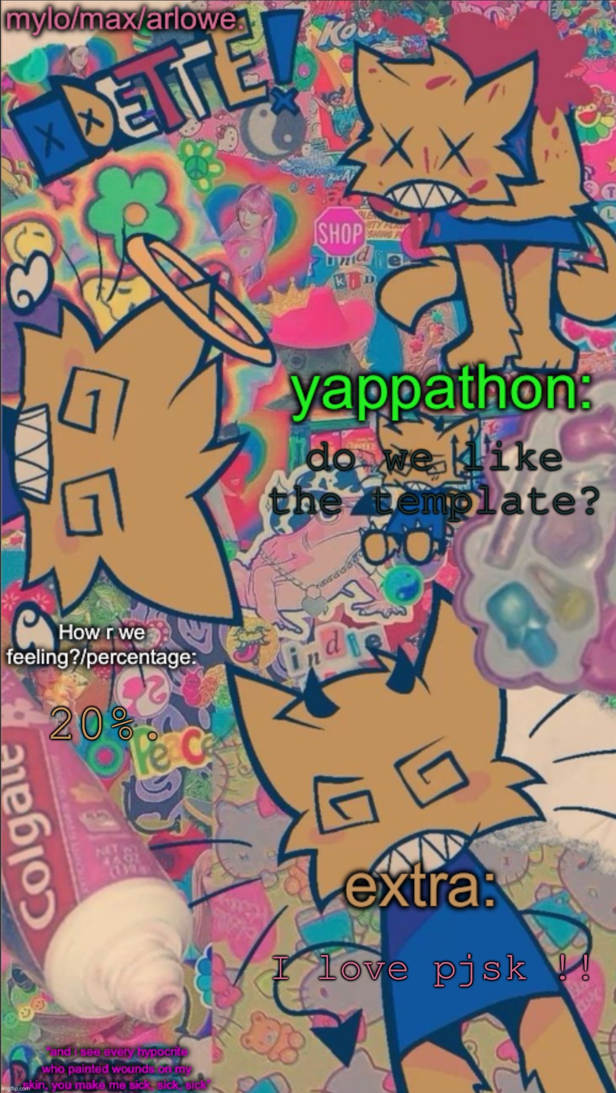 bored. | do we like the template? 20%. I love pjsk !! | image tagged in arloweberry s stomach book temp | made w/ Imgflip meme maker