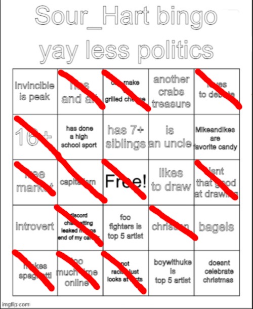 Sour_Hart bingo 2 | image tagged in sour_hart bingo 2 | made w/ Imgflip meme maker