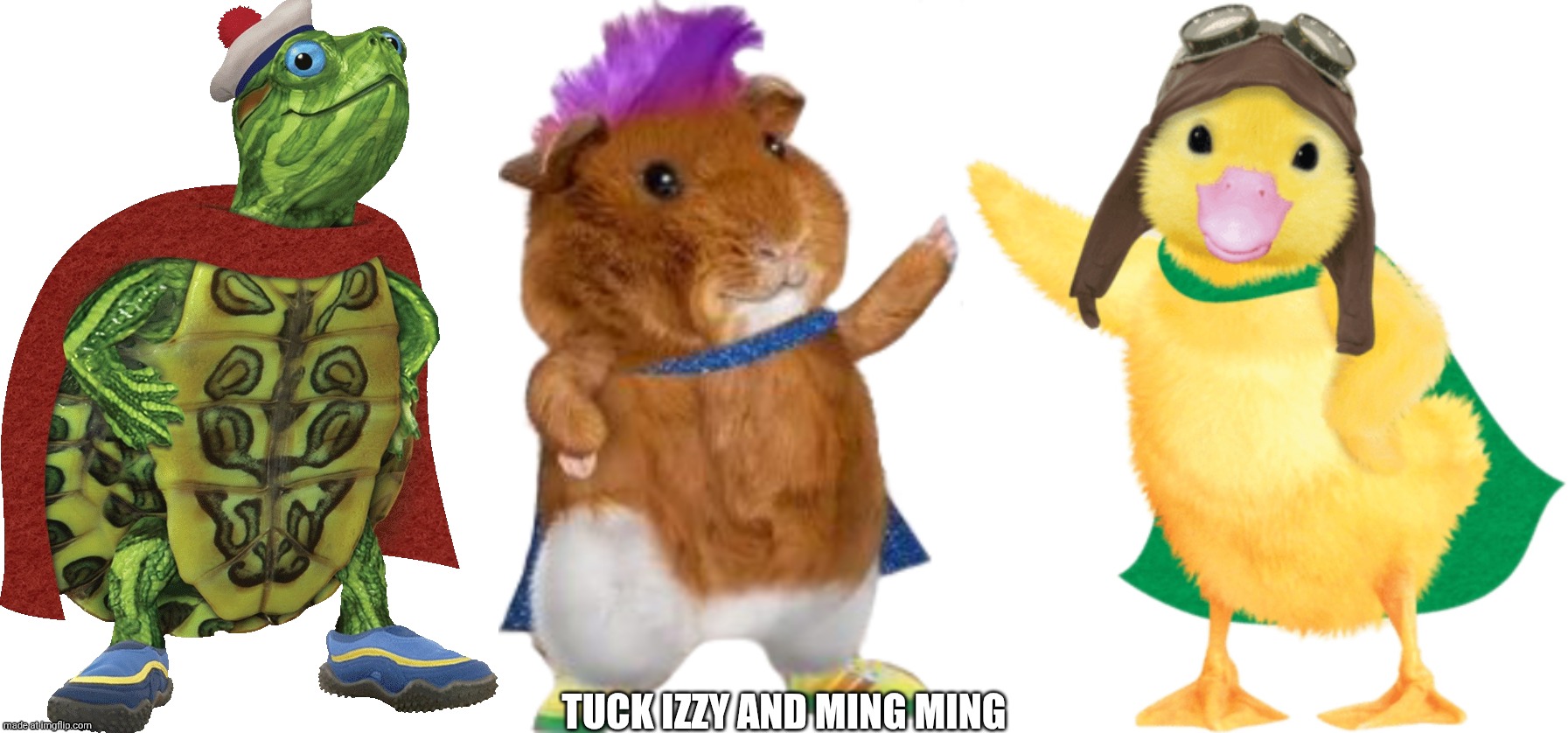 Tuck Izzy and ming ming Blank Meme Template