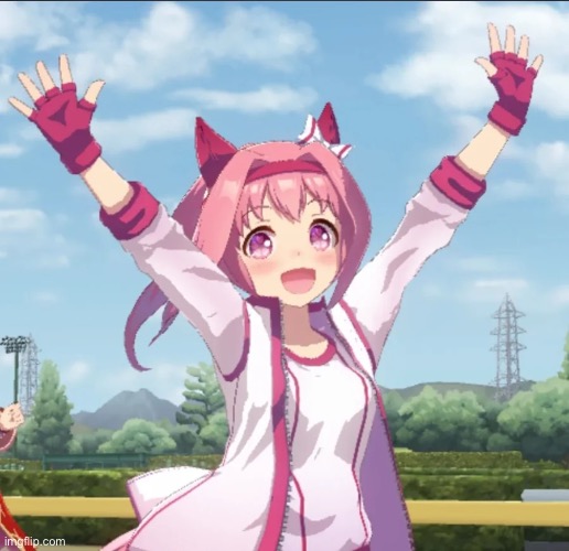 haru urara cheer | image tagged in haru urara cheer | made w/ Imgflip meme maker