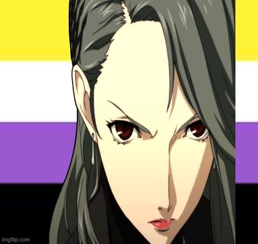sae icon | image tagged in non-binary flag,sae,persona 5,icons,videogames | made w/ Imgflip meme maker