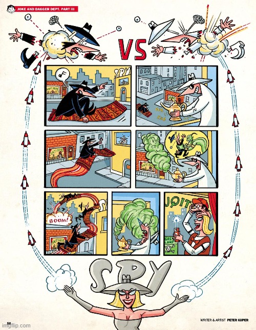 Did you expect that? (You probably did...) | image tagged in spy vs spy,flying carpet,genie lamp,antique shop,grey,disguise | made w/ Imgflip meme maker