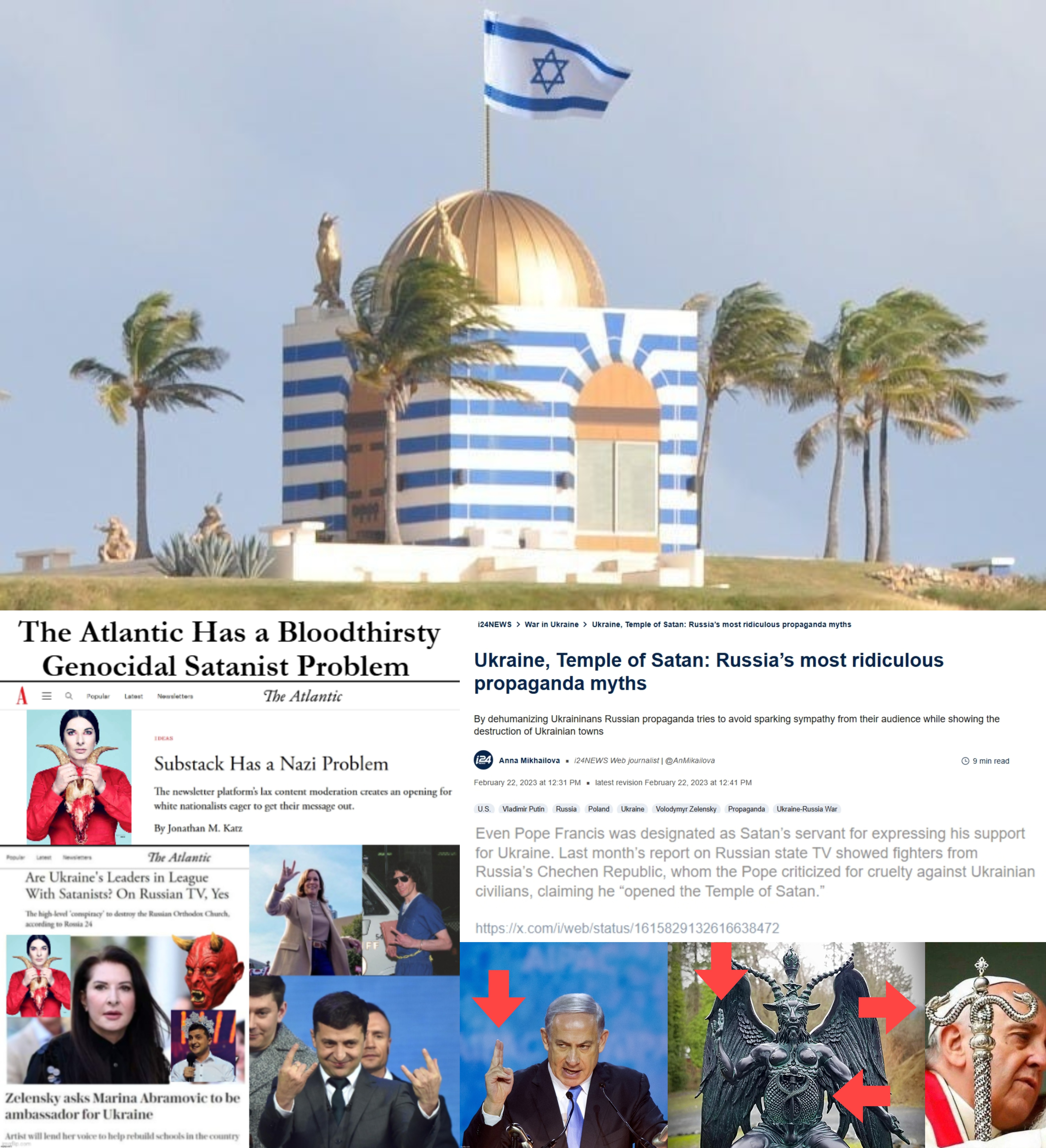 I retort; you deride . . . | image tagged in israel,ukraine,jeffrey epstein,satanism,kamala harris,memes | made w/ Imgflip meme maker