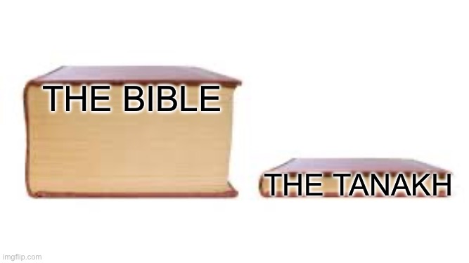 The Bible Vs the Tanakh. (it has no offense to anyone and it’s just there for educational purposes only). | THE BIBLE; THE TANAKH | image tagged in big book small book | made w/ Imgflip meme maker
