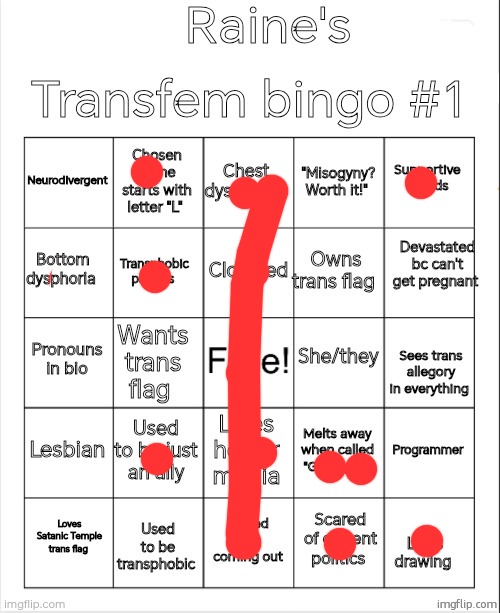 interesting to do this as a gf person | image tagged in raine's transfem bingo 1 | made w/ Imgflip meme maker