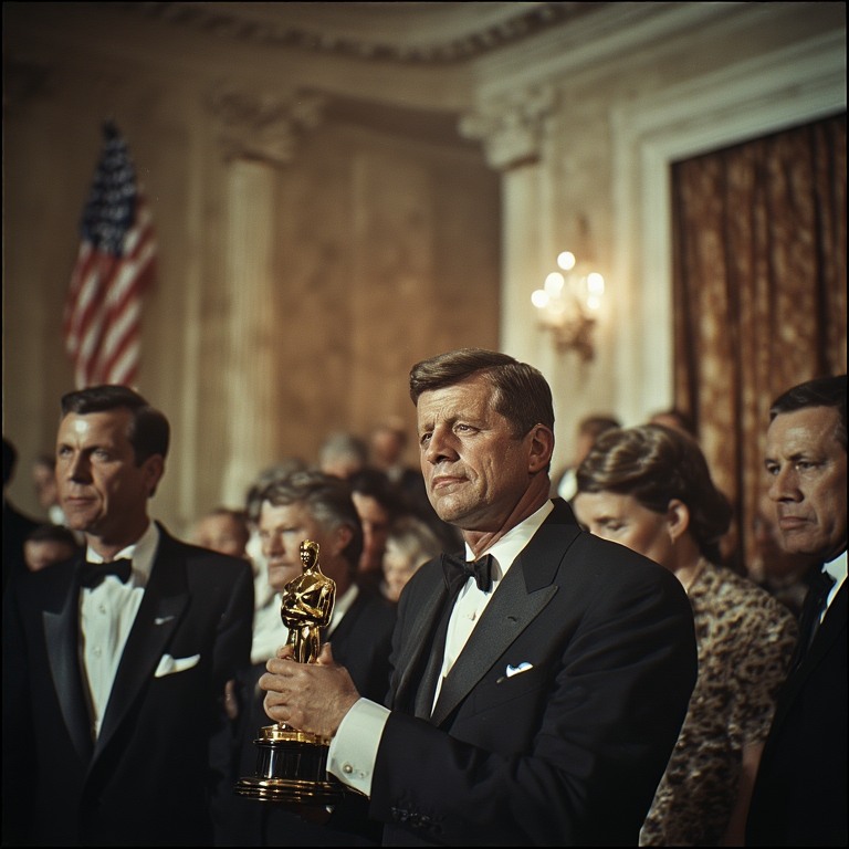 Jfk getting Oscar award Blank Meme Template