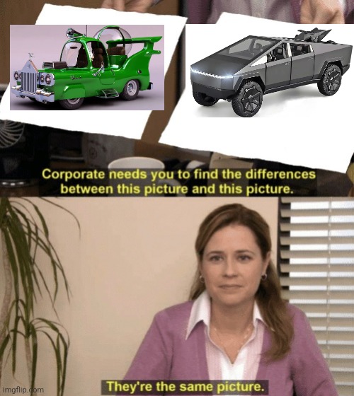 Cybertruck | image tagged in corporate needs you to find the differences | made w/ Imgflip meme maker