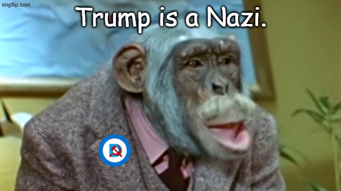 Don't call Communist Democrats Names! | Trump is a Nazi. | image tagged in lancelot link scientist | made w/ Imgflip meme maker