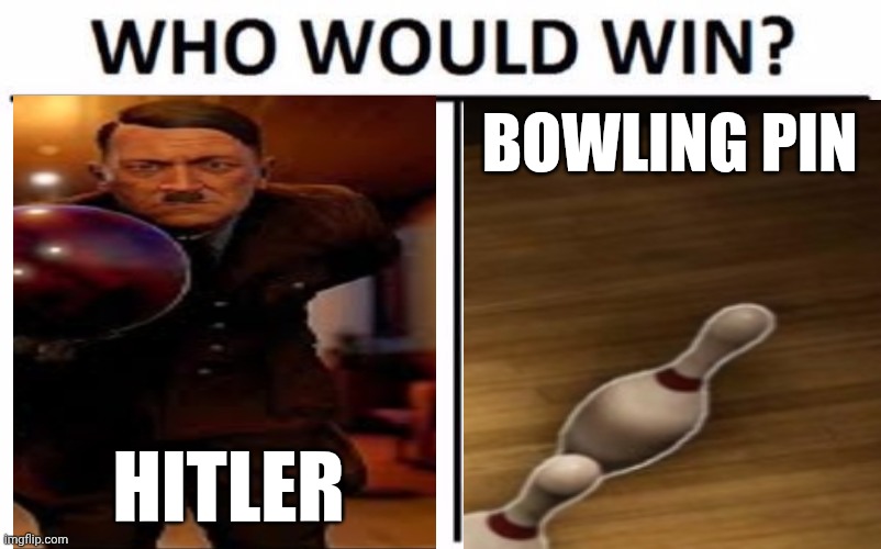 Who Would Win? Meme | BOWLING PIN; HITLER | image tagged in memes,who would win | made w/ Imgflip meme maker