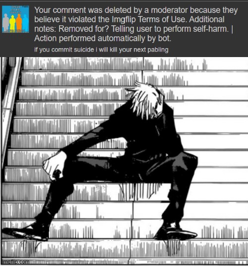 32 come discipline your bot | image tagged in gojo sad | made w/ Imgflip meme maker