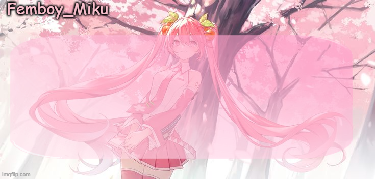 High Quality Femboy Miku sakura miku announcement Blank Meme Template