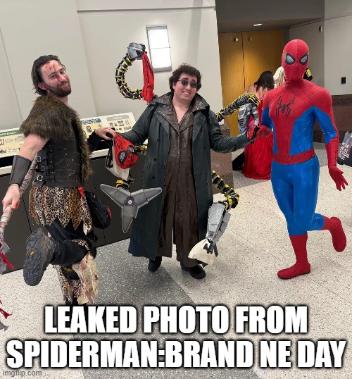 Spidey Leaks | LEAKED PHOTO FROM SPIDERMAN:BRAND NE DAY | image tagged in spiderman | made w/ Imgflip meme maker