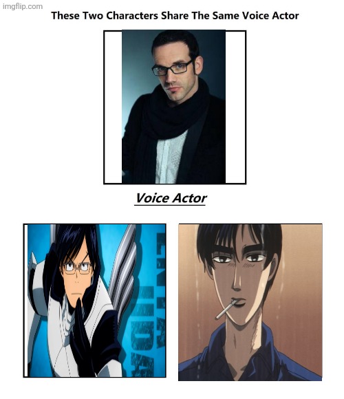 J Michael Tatum | image tagged in same voice actor,j michael tatum,my hero academia,initial d,mha | made w/ Imgflip meme maker