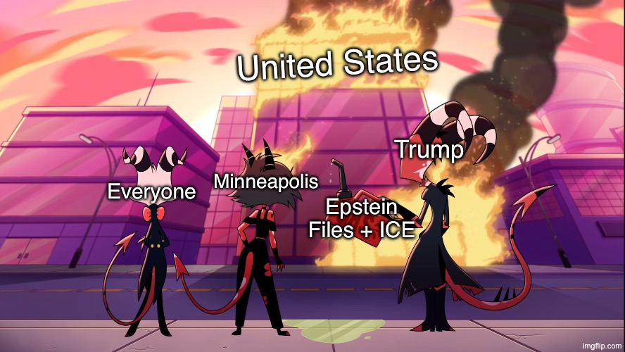 Welcome To 2026! | United States; Trump; Epstein Files + ICE; Everyone; Minneapolis | image tagged in vivziepop,politics,2026 | made w/ Imgflip meme maker