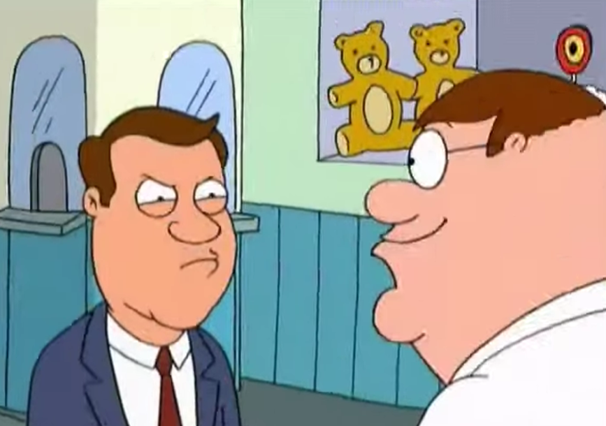 Peter Smiling at Bob Blank Meme Template