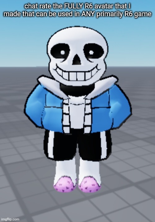 I could wear this in 99% of games, and it's only 295 robux | chat rate the FULLY R6 avatar that I made that can be used in ANY primarily R6 game | made w/ Imgflip meme maker