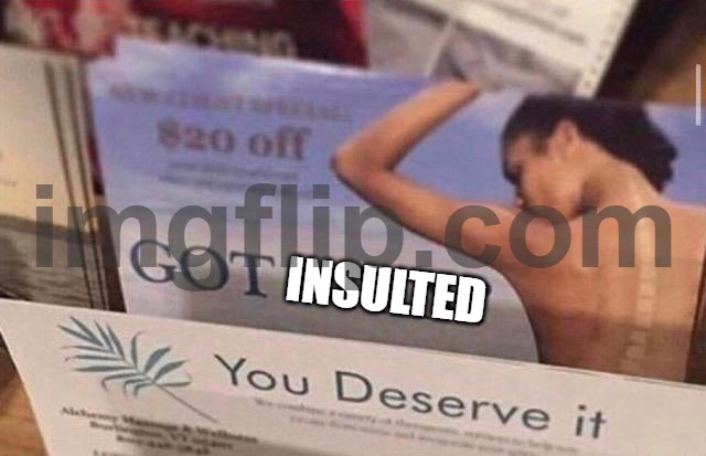 Got pain you deserve it | INSULTED | image tagged in got pain you deserve it | made w/ Imgflip meme maker