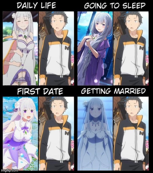 image tagged in re zero,emilia,subaru | made w/ Imgflip meme maker