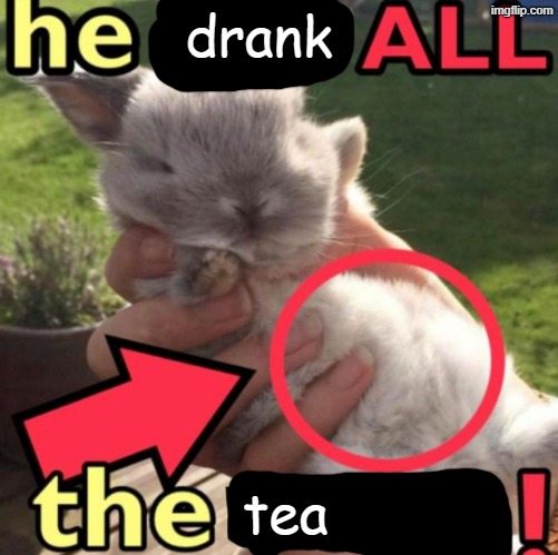 hi chat | drank; tea | made w/ Imgflip meme maker