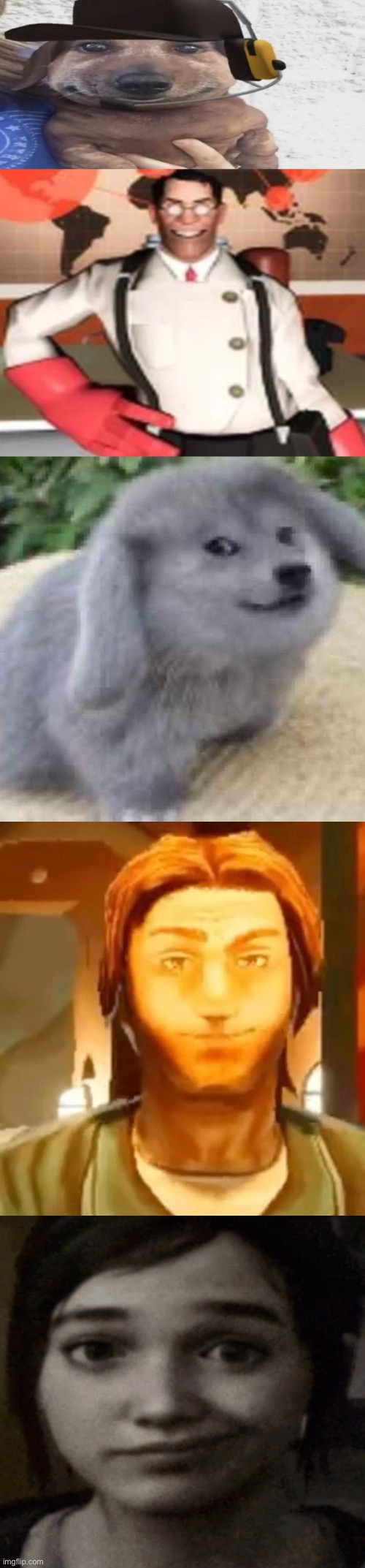 i am quite the fan of smug looking people in my announcement templates | image tagged in chucklenuts,medical man,the creature,fent flavored mouthwash,ellie | made w/ Imgflip meme maker