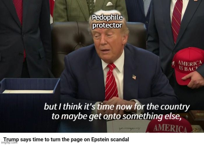 Judeo-criminal Trump regime wants us to move on from Epstein scandal | Pedophile
protector | image tagged in jeffrey epstein,epstein,donald trump,trump,pedophile,pedophiles | made w/ Imgflip meme maker