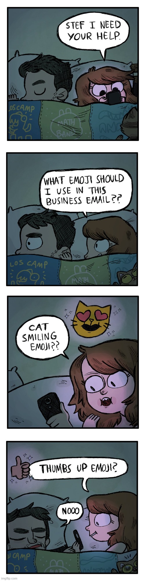 image tagged in bed,sleeping,email,emojis,cat,thumbs up | made w/ Imgflip meme maker